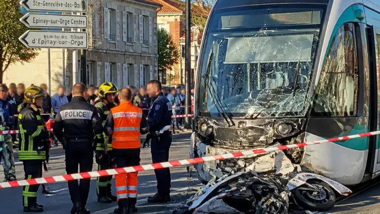 Épinay‑sur‑Orge : deux personnes entre la vie et la mort après la collision d’un tram et d’une moto