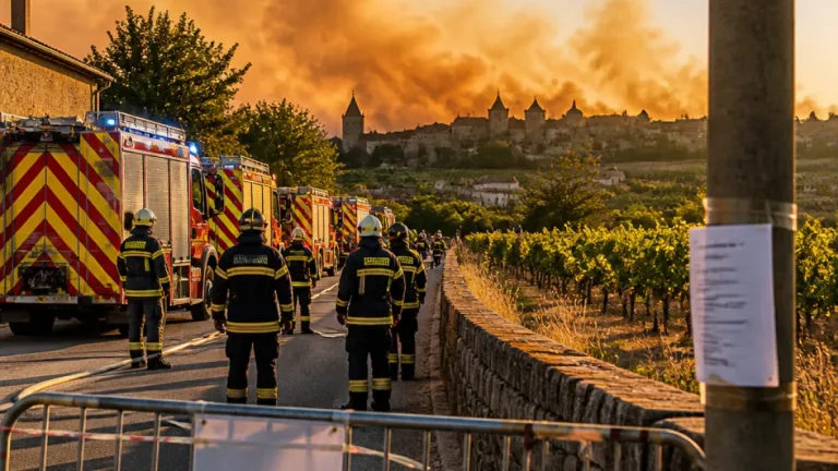 Feu à Conques-sur-Orbiel : intervention massive des secours près de Carcassonne, évacuations à Villemoustaussou