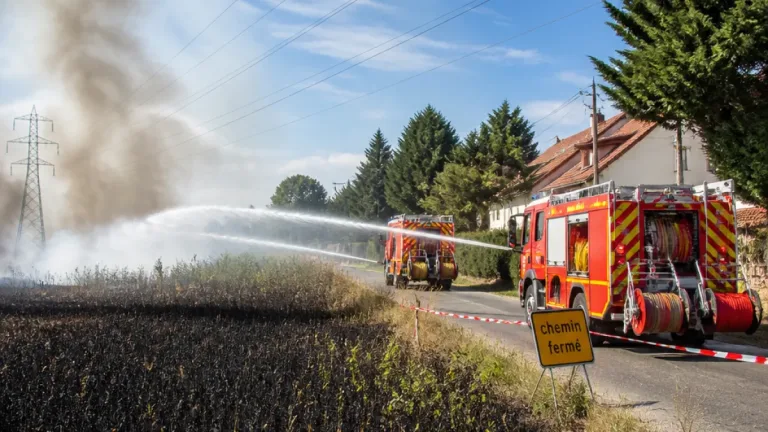 Feu de blé à Herblay-sur-Seine : 32 pompiers mobilisés, des habitations menacées