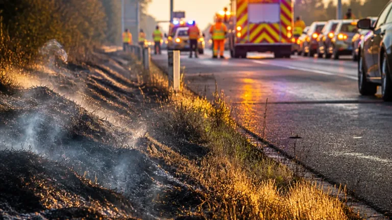 Feu de broussailles maîtrisé près de l'A6 à Saint-Loup-de-Varennes, le sinistre éteint lundi matin