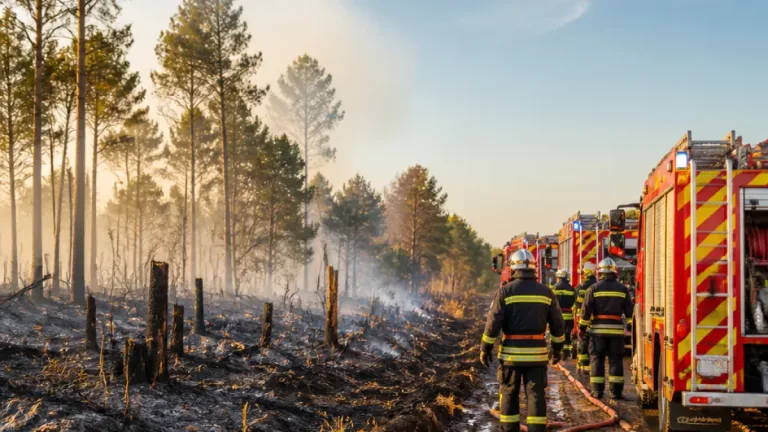 Feu de forêt à Longué-Jumelles : 11 hectares brûlés, l’incendie fixé après la mobilisation de 76 pompiers