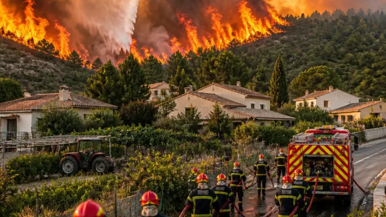 Feu de forêt à Saint‑Just (35) : 10 hectares brûlés, une centaine menacée et des habitations en danger