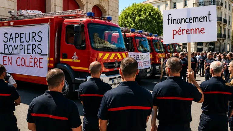 Grève des sapeurs‑pompiers : mobilisation dans le Gard et rassemblement national ce 13 août