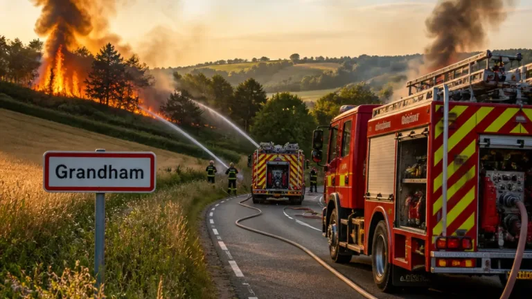 Important feu de végétation à Grandham : 15 hectares touchés, les secours toujours à l'œuvre