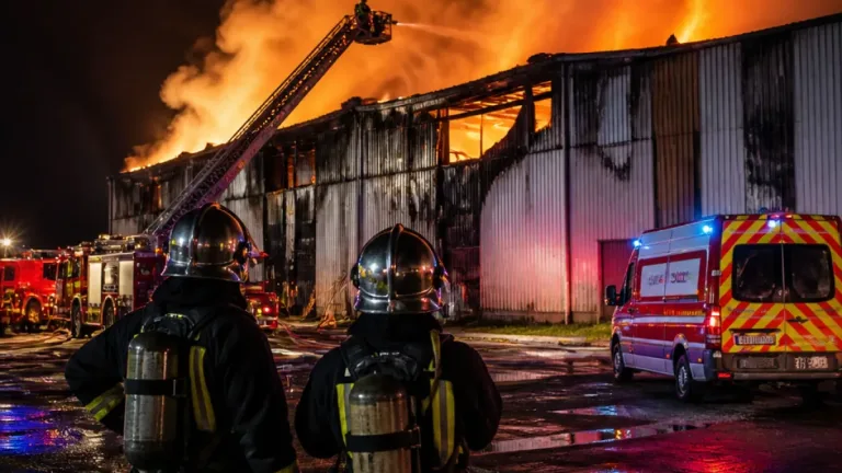 Important incendie dans une usine de meubles à Montmorillon, un employé légèrement blessé