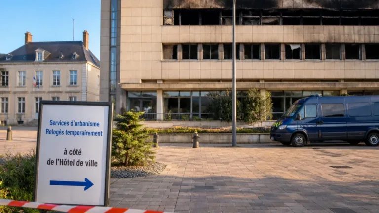 Incendie à Sablé‑sur‑Sarthe : un homme se rend, le parquet du Mans saisi, des services relogés à la mairie