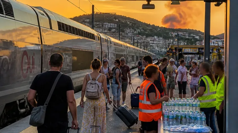 Incendie à Vidauban : trafic SNCF interrompu entre Cannes et Les Arcs, voyageurs bloqués en gare