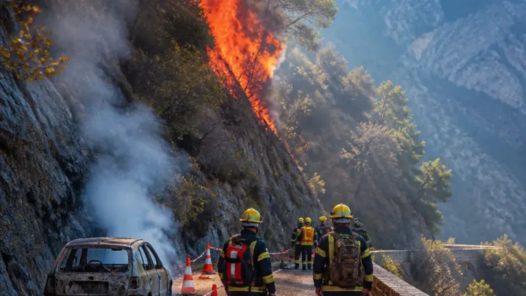 Incendie dans les gorges : la RD 920 fermée entre Pierrefitte-Nestalas et Cauterets