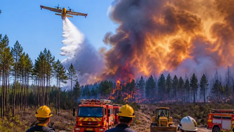 Incendie dans les Landes : 1 300 hectares partis, l'intensité du feu « diminue légèrement »