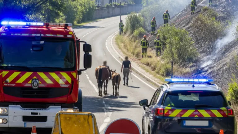 Incendie de végétation à Ombrée-d’Anjou : une maison et des chevaux évacués, RD771 fermée