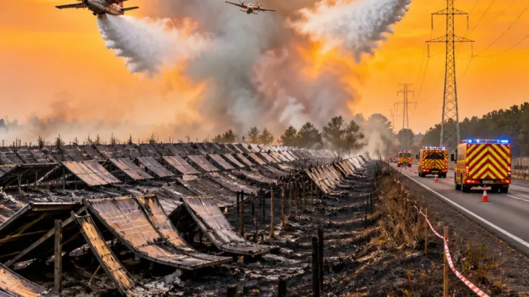 Incendie parti d’un parc photovoltaïque dans les Landes : le feu « fixé » après 190 hectares brûlés