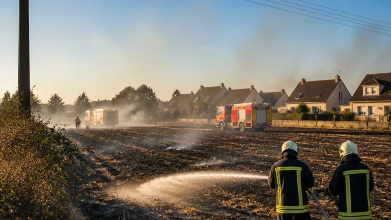 Incendie près d'un lotissement à Corlay : 6,8 hectares brûlés, 176 foyers privés d'électricité