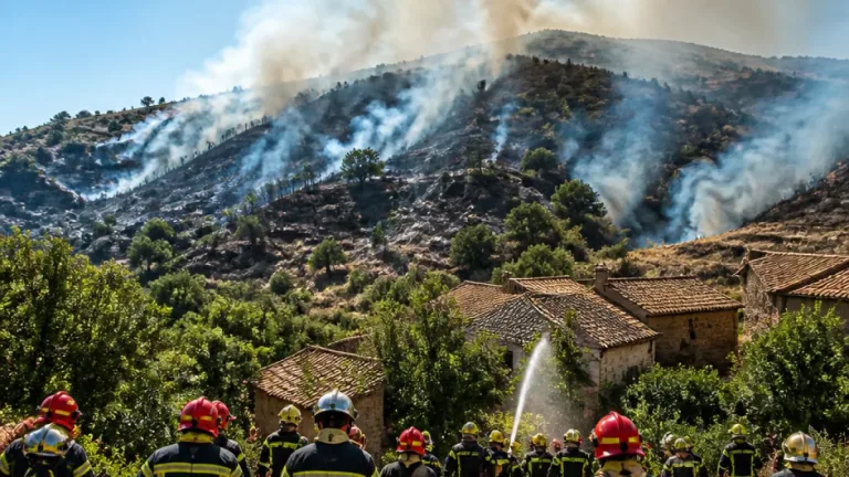 Incendies à Écoche (Loire) : 15 hectares brûlés, une centaine de pompiers mobilisés pour protéger des habitations