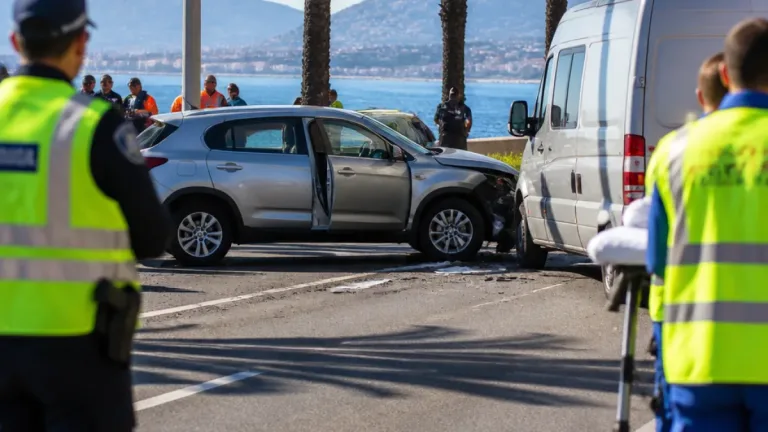 La compagne du maire de Nice blessée après une collision avec un corbillard près de l’aéroport