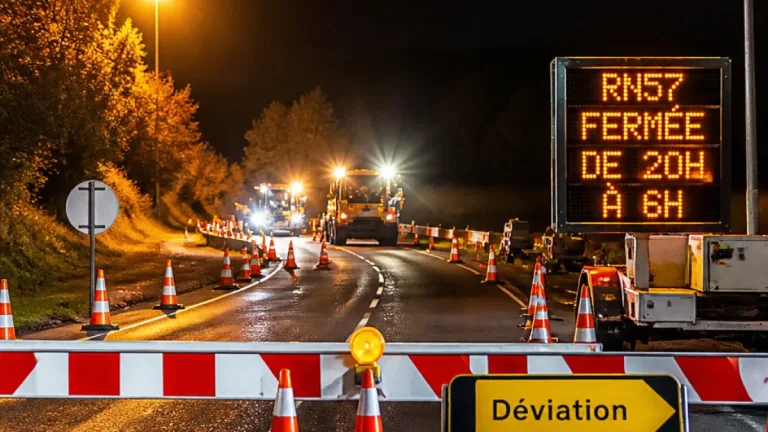 La RN57 fermée la nuit entre Pennesières et Authoison pour réfection jusqu'au 18 septembre