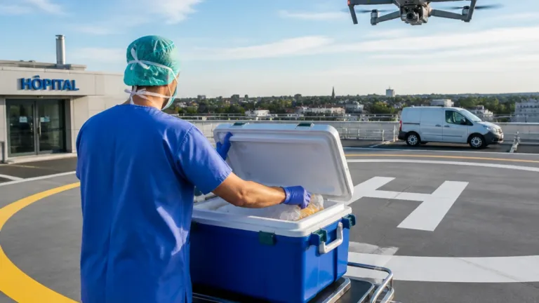La Roche-sur-Yon : expérimentation de livraison de greffons par drone entre CHU Nantes et l’hôpital local
