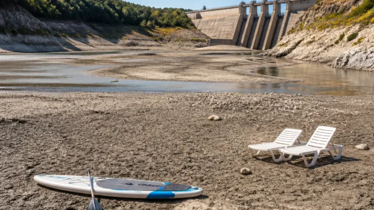 Le lac de Viam transformé par la gestion de l'eau : un paysage « lunaire et désertique »