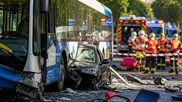 Marseille : spectaculaire collision avenue du Prado entre un bus RTM et une voiture, 18 blessés
