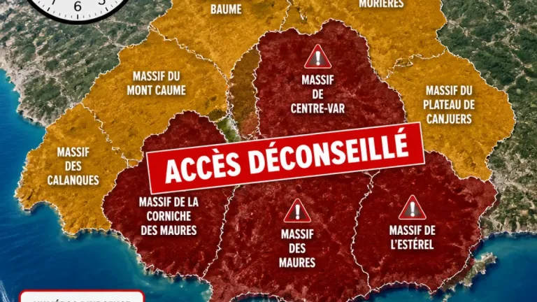 Quatre massifs du Var placés en risque incendie sévère ce dimanche, l’accès déconseillé