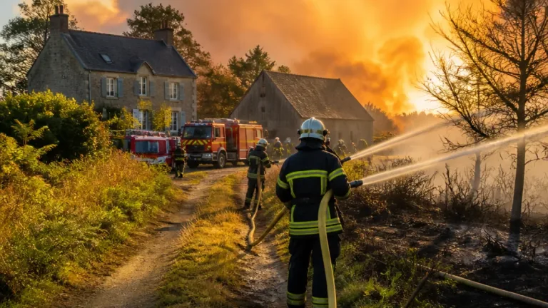 Rennes : un feu de végétation maîtrisé à Quédillac, une maison et une ferme préservées