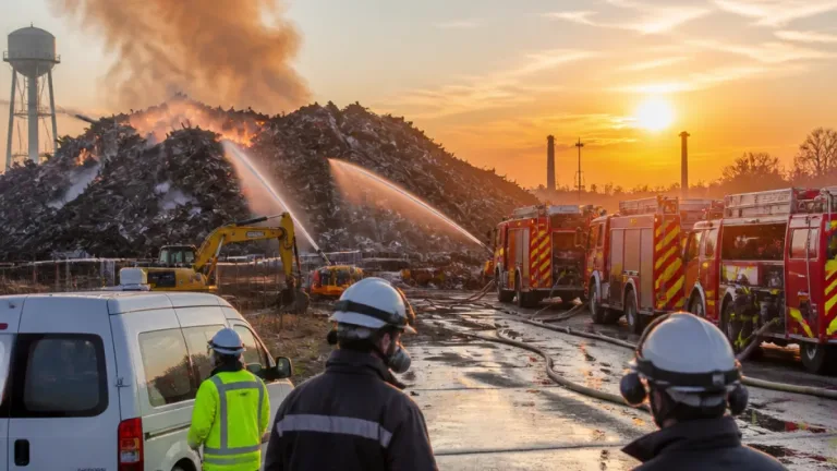 Rouen : incendie maîtrisé à Grand-Couronne, 4 000 m³ de métaux en feu et fumées surveillées