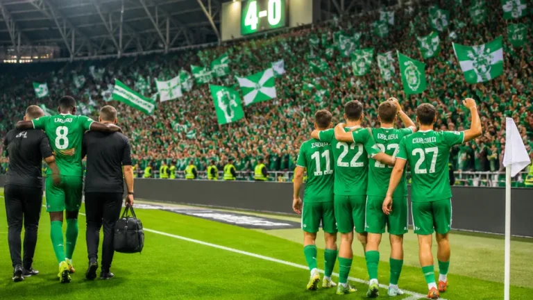 Saint-Étienne écrase Grenoble (4-0) et confirme sa place de leader en Ligue 2