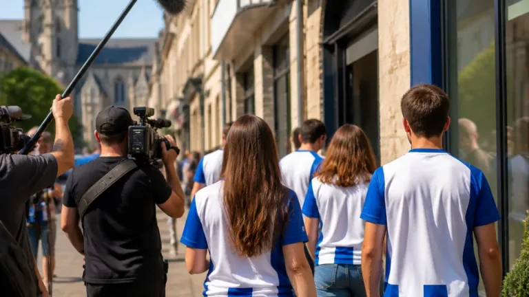 Saint-Lô : le FC Saint-Lô présente ses nouveaux maillots dans une vidéo tournée en ville