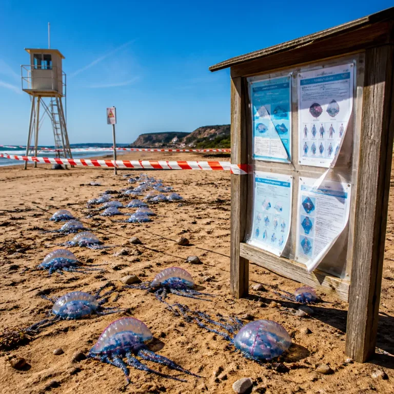 Alerte aux physalies : des plages du Sud‑Ouest fermées, mise en garde des autorités sanitaires