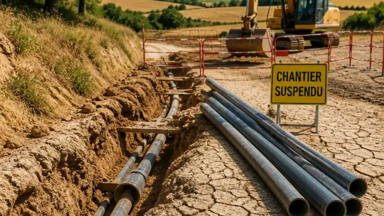 Sécheresse : deux chantiers d'eau suspendus à Quéménéven pour « préserver la ressource »