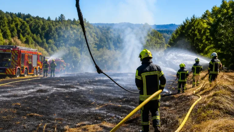 Solignac‑sur‑Loire : un câble HTA romp u provoque un feu de végétation, 1 500 m² brûlés