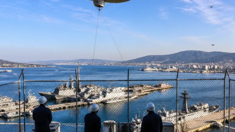 Toulon : la Marine nationale va tester un ballon captif au‑dessus de la base pour détecter les drones