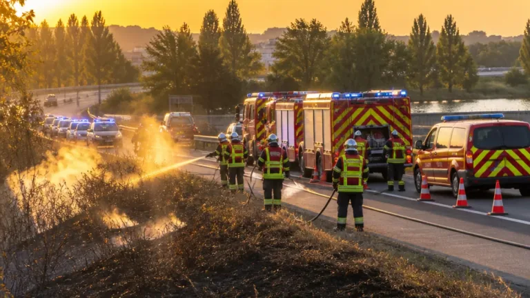 Tours : un feu de broussailles le long de la rocade détruit 5 000 m² au sud de la ville