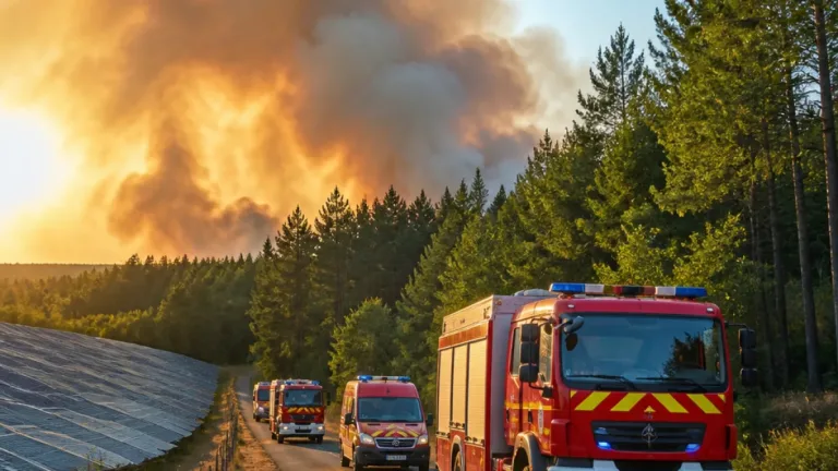 Treize pompiers des Deux‑Sèvres déployés en renfort pour un feu de forêt dans les Landes