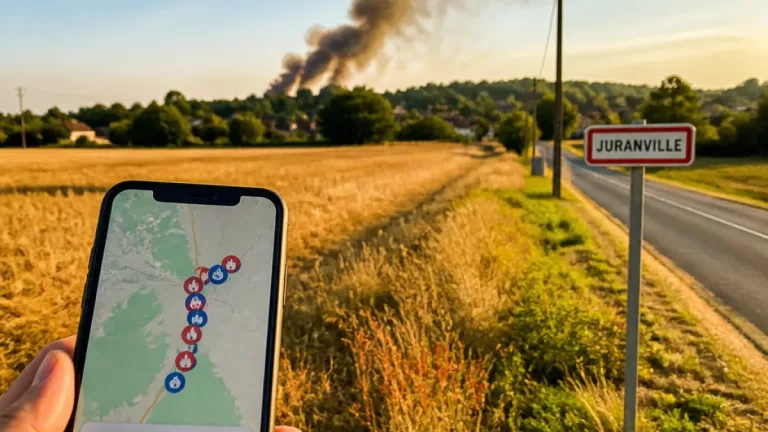 Un feu signalé à Juranville (Loiret) : des témoignages en direct et des conditions météorologiques préoccupantes