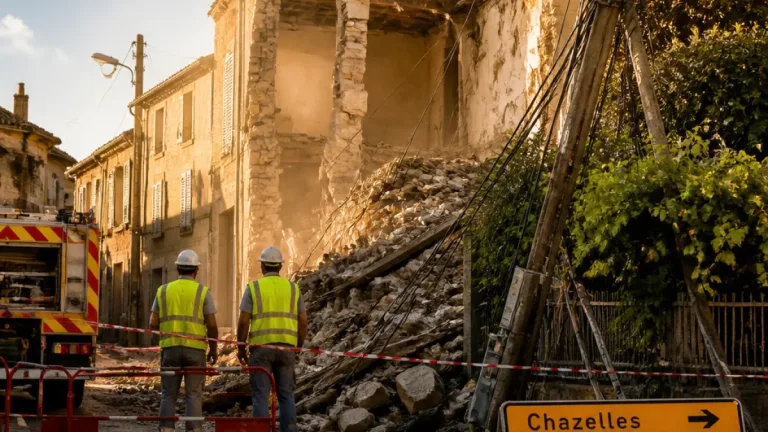 Un immeuble inoccupé s'effondre à La Rochefoucauld, la route et l'électricité coupées