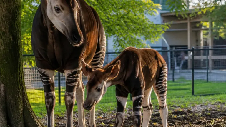 Un okapi mâle naît au Zooparc de Beauval, première mise bas dans le parc depuis 2018