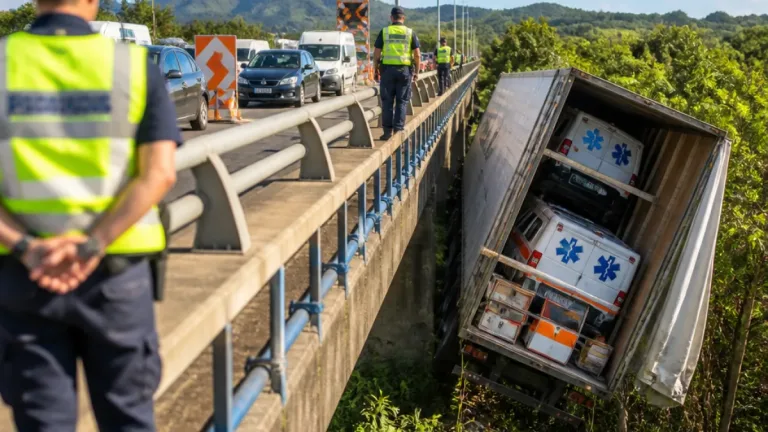 Un poids lourd coincé sous le pont de Carrère perturbe la circulation entre Le Lamentin et Ducos