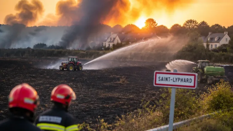 Vague d'incendies en Loire-Atlantique : plusieurs communes évacuées et des dizaines d'hectares partis en fumée