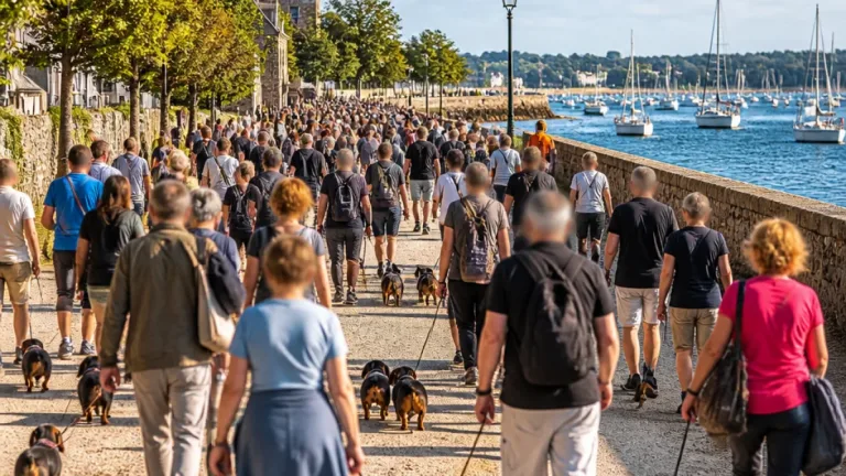 Vannes : succès de la première « marche des teckels », plus de 100 participants