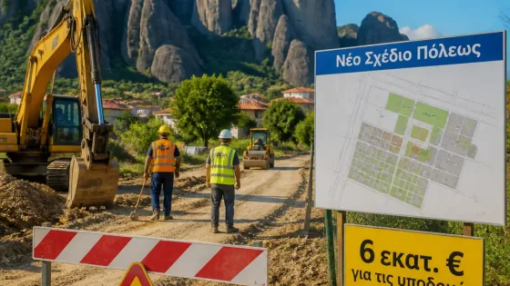 Έργα ύψους <strong>6 εκατ. €</strong> για υποδομές στην Καλαμπάκα — προτεραιότητα στους χωματόδρομους και το νέο Σχέδιο Πόλεως