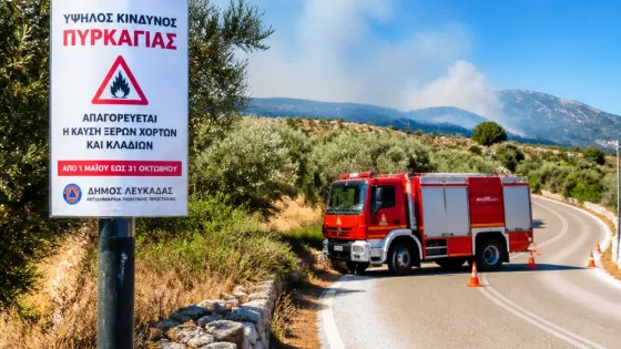 Λευκάδα σε Πολύ Υψηλό Κίνδυνο Πυρκαγιάς: έκκληση σε κατοίκους και επισκέπτες