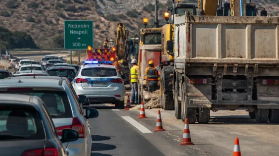 Ολιγόλεπτες διακοπές κυκλοφορίας στο ΒΟΑΚ κοντά στη Νεάπολη λόγω έργων