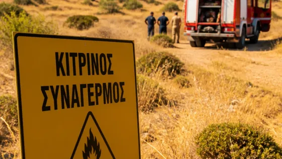 Σε κίτρινο συναγερμό ο Αλμυρός — σε ετοιμότητα οι υπηρεσίες για υψηλό κίνδυνο πυρκαγιάς