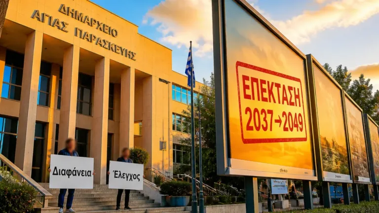 Αγία Παρασκευή: Αντιπαράθεση για παρατάσεις διαφημιστικών συμβάσεων και κριτική στη δημοτική διοίκηση