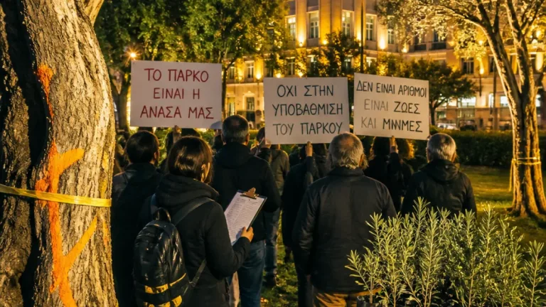 Αντιδράσεις στην Καλαμαριά για την κοπή 33 δέντρων στο Πάρκο Μάνου Κατράκη