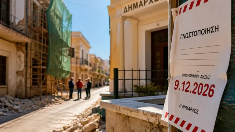 Αρκαλοχώρι: Παράταση έως 9.12.2026 για άδειες επισκευής σεισμόπληκτων κτιρίων