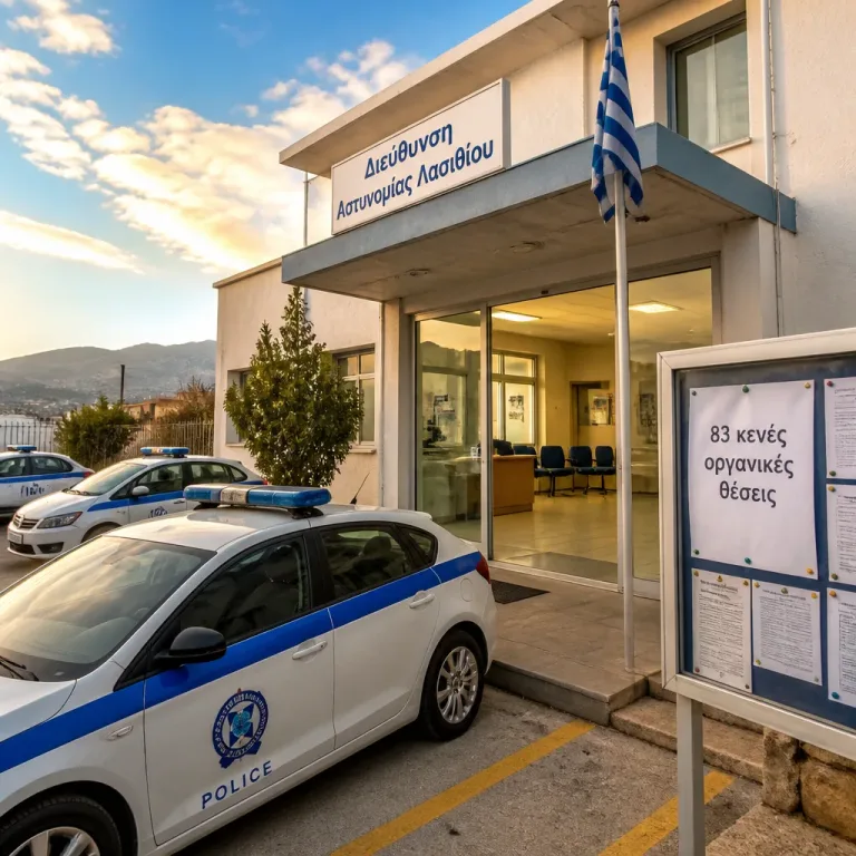 Σοβαρή υποστελέχωση στην Αστυνομία Λασιθίου: 83 κενές οργανικές θέσεις, δικαιολογημένη ανησυχία