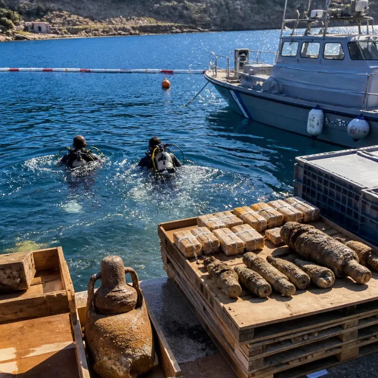 Σε εξέλιξη επιχείρηση του Λιμενικού για περισυλλογή πυρομαχικών στον όρμο Ιεράπετρας