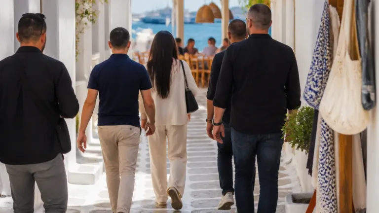 Σκάλα Πάτμου: η παρουσία της Μαντόνα, η βόλτα στα σοκάκια και το διακριτικό δείπνο