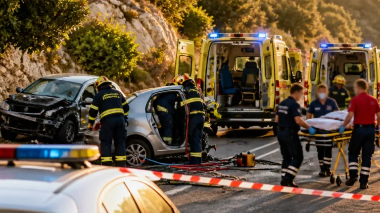 Σοβαρό τροχαίο στο Ρέθυμνο: πέντε τραυματίες σε σύγκρουση Ιταλού με οικογένεια Γάλλων